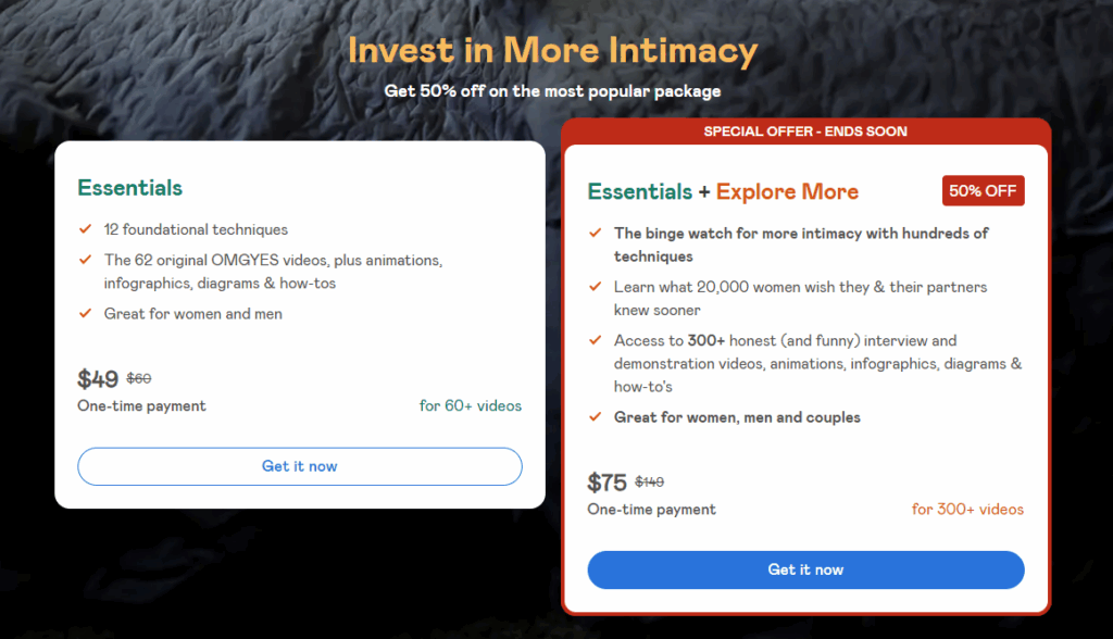 omgyes sex educational pricing